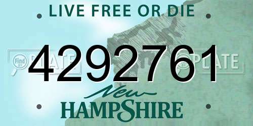 4292761 New Hampshire License Plate