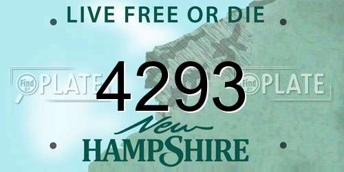 4293 New Hampshire License Plate