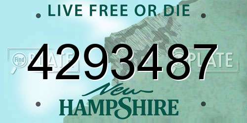 4293487 New Hampshire License Plate