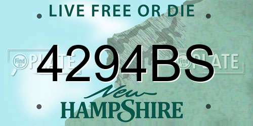 4294BS New Hampshire License Plate