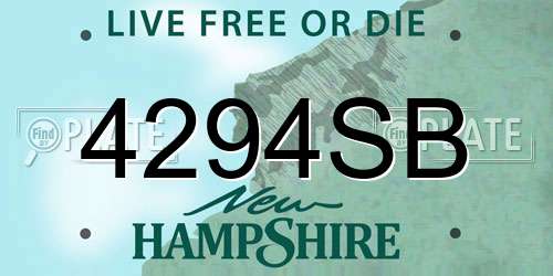 4294SB New Hampshire License Plate