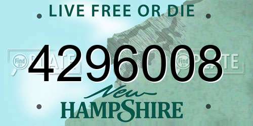 4296008 New Hampshire License Plate