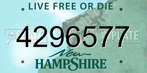4296577 New Hampshire License Plate
