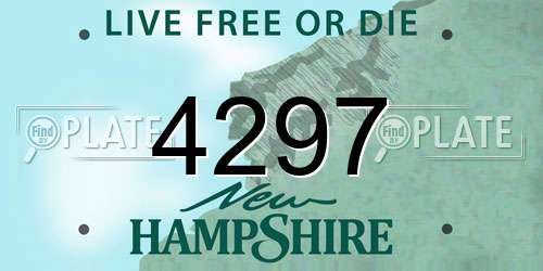 4297 New Hampshire License Plate