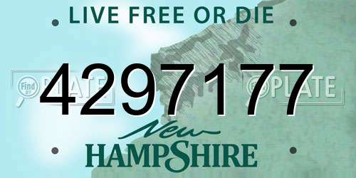 4297177 New Hampshire License Plate