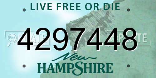 4297448 New Hampshire License Plate