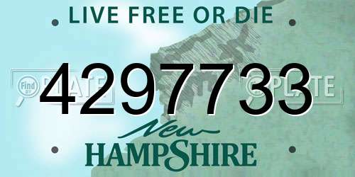 4297733 New Hampshire License Plate