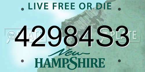 42984S3 New Hampshire License Plate