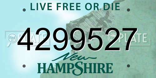 4299527 New Hampshire License Plate