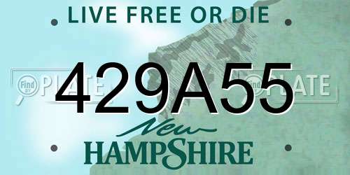 429A55 New Hampshire License Plate