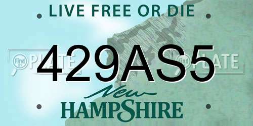429AS5 New Hampshire License Plate