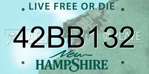 42BB132 New Hampshire License Plate