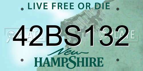 42BS132 New Hampshire License Plate