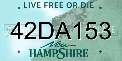 42DA153 New Hampshire License Plate