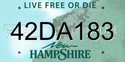 42DA183 New Hampshire License Plate
