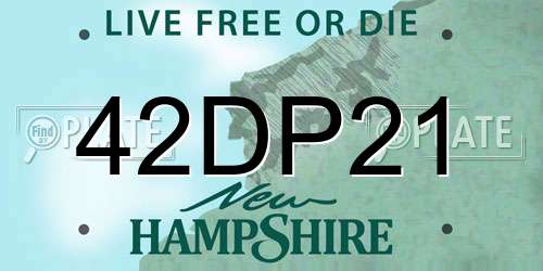 42DP21 New Hampshire License Plate