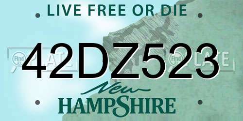 42DZ523 New Hampshire License Plate