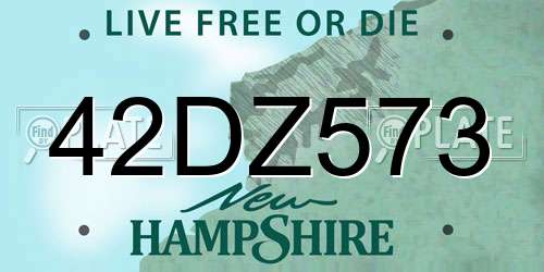 42DZ573 New Hampshire License Plate