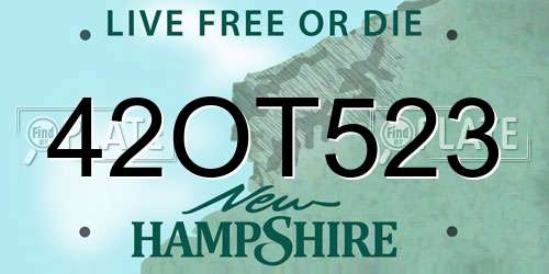 42OT523 New Hampshire License Plate