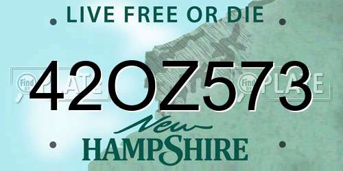 42OZ573 New Hampshire License Plate