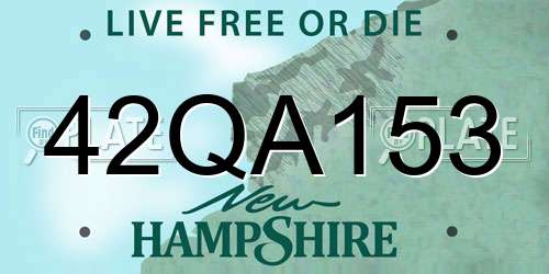 42QA153 New Hampshire License Plate