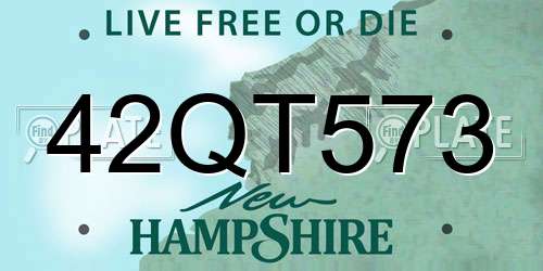 42QT573 New Hampshire License Plate