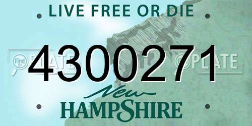 4300271 New Hampshire License Plate