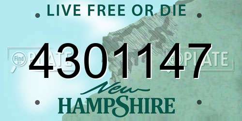 4301147 New Hampshire License Plate