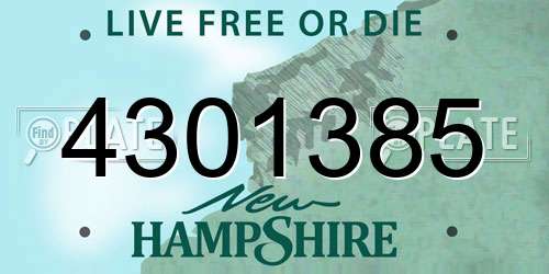 4301385 New Hampshire License Plate