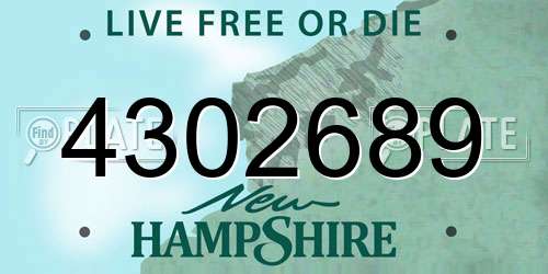 4302689 New Hampshire License Plate