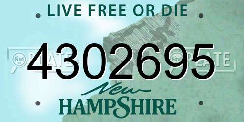 4302695 New Hampshire License Plate
