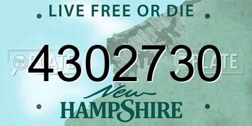 4302730 New Hampshire License Plate
