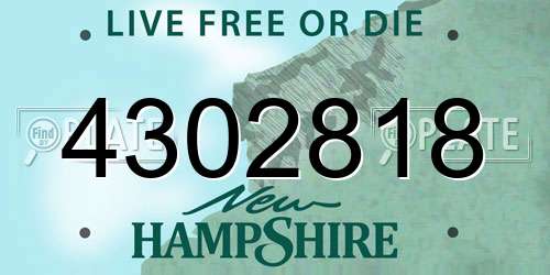 4302818 New Hampshire License Plate