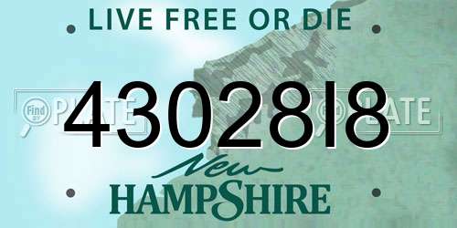 43028I8 New Hampshire License Plate