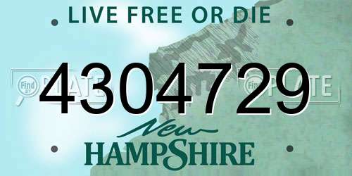 4304729 New Hampshire License Plate