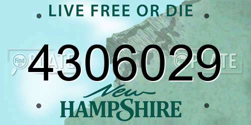 4306029 New Hampshire License Plate