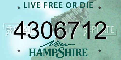 4306712 New Hampshire License Plate