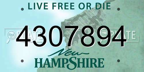 4307894 New Hampshire License Plate