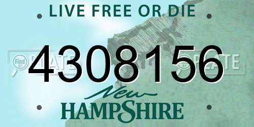 4308156 New Hampshire License Plate