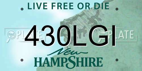 430LGI New Hampshire License Plate