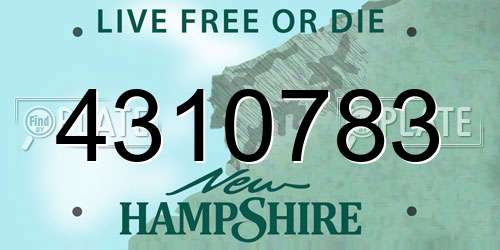 4310783 New Hampshire License Plate