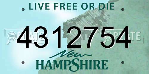 4312754 New Hampshire License Plate