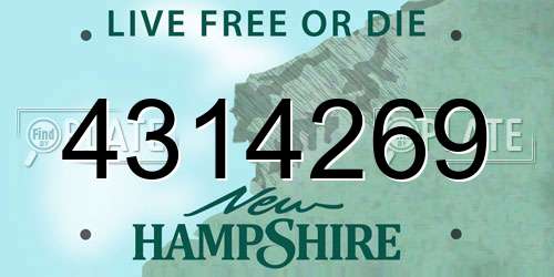 4314269 New Hampshire License Plate