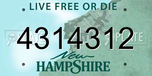 4314312 New Hampshire License Plate