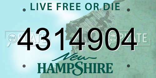 4314904 New Hampshire License Plate