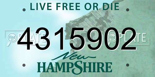 4315902 New Hampshire License Plate