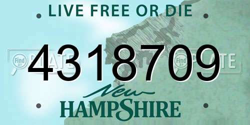 4318709 New Hampshire License Plate