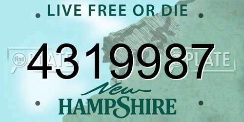 4319987 New Hampshire License Plate