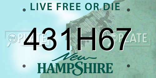 431H67 New Hampshire License Plate
