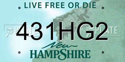 431HG2 New Hampshire License Plate